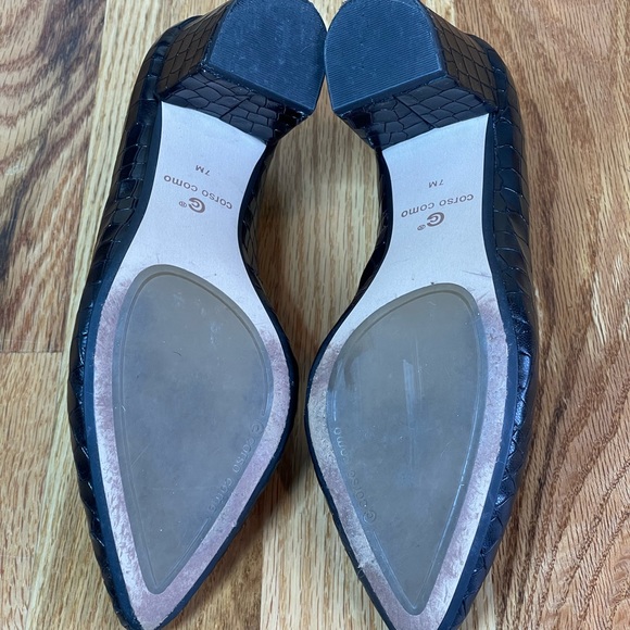 Corso Como Ryanna leather snake embossed pointed toe heels - Picture 5 of 14